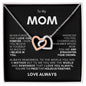TO MY MOM INTERLOCKING NECKLACE #LG_BLK_WHT_IH