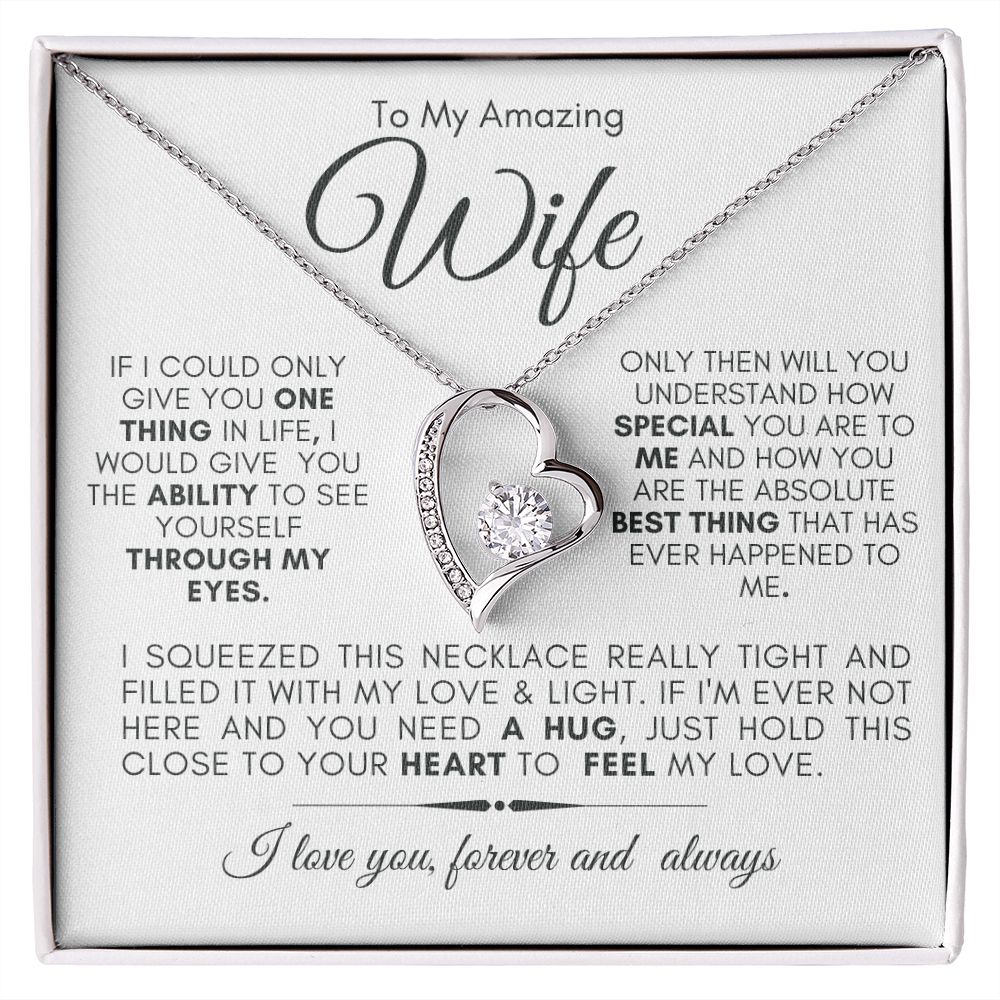 TO MY AMAZING WIFE FOREVER LOVE NECKLACE #LG_AM_WF_WHT_BLK