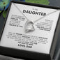 TO MY DAUGHTER FOREVER LOVE NECKLACE #LG_WHT_BLK_FL_LD