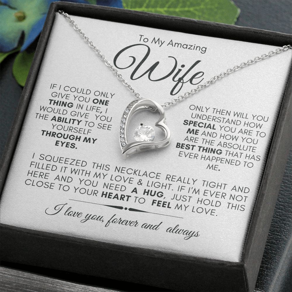 TO MY AMAZING WIFE FOREVER LOVE NECKLACE #LG_AM_WF_WHT_BLK