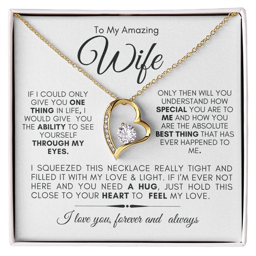TO MY AMAZING WIFE FOREVER LOVE NECKLACE #LG_AM_WF_WHT_BLK
