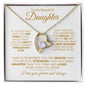 TO MY BEAUTIFUL DAUGHTER LOVE KNOT NECKLACE #LG_BG_WHT_GLD_FL