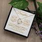 TO MY BEAUTIFUL DAUGHTER LOVE KNOT NECKLACE #LG_BG_WHT_GLD_FL