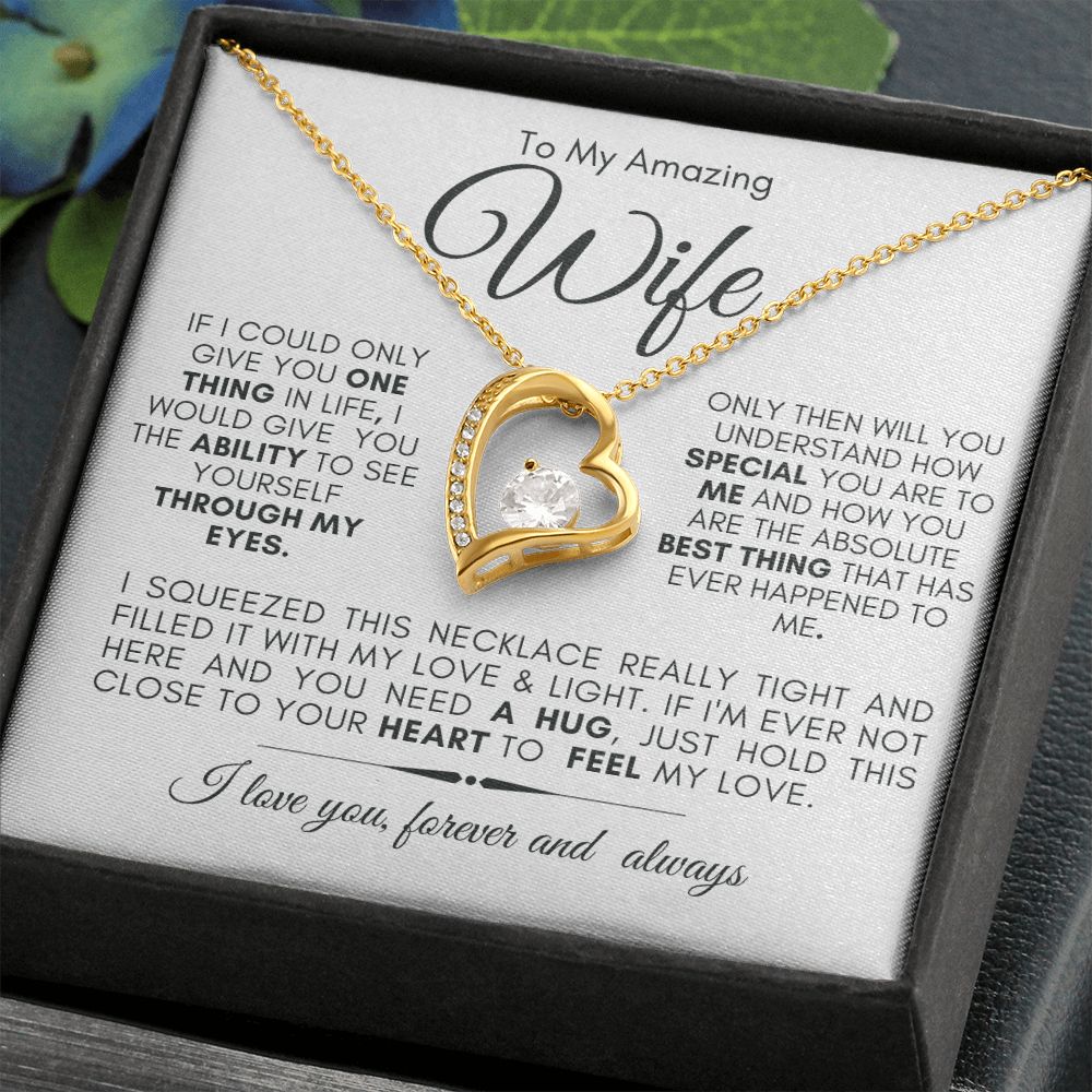 TO MY AMAZING WIFE FOREVER LOVE NECKLACE #LG_AM_WF_WHT_BLK