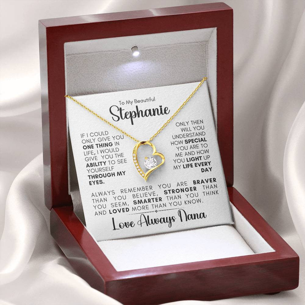 Personalized Message Card | Through My Eyes Forever Love Necklace -1127 C