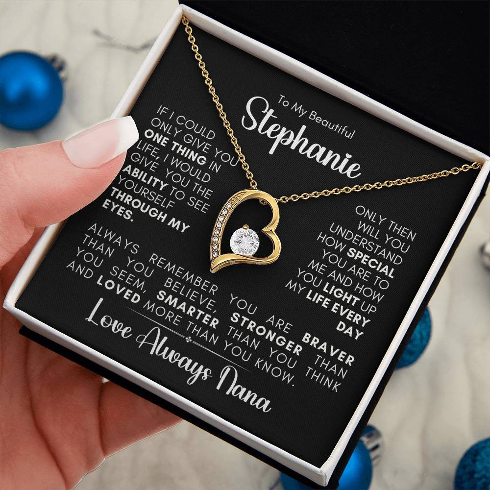 Personalized Message Card | Through My Eyes Forever Love Necklace -1127 C