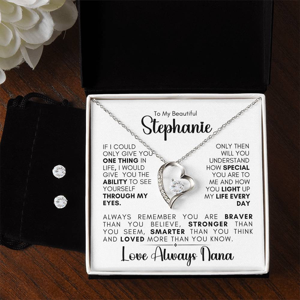 Personalized Message Card | Through My Eyes Forever Love Necklace -1127 C