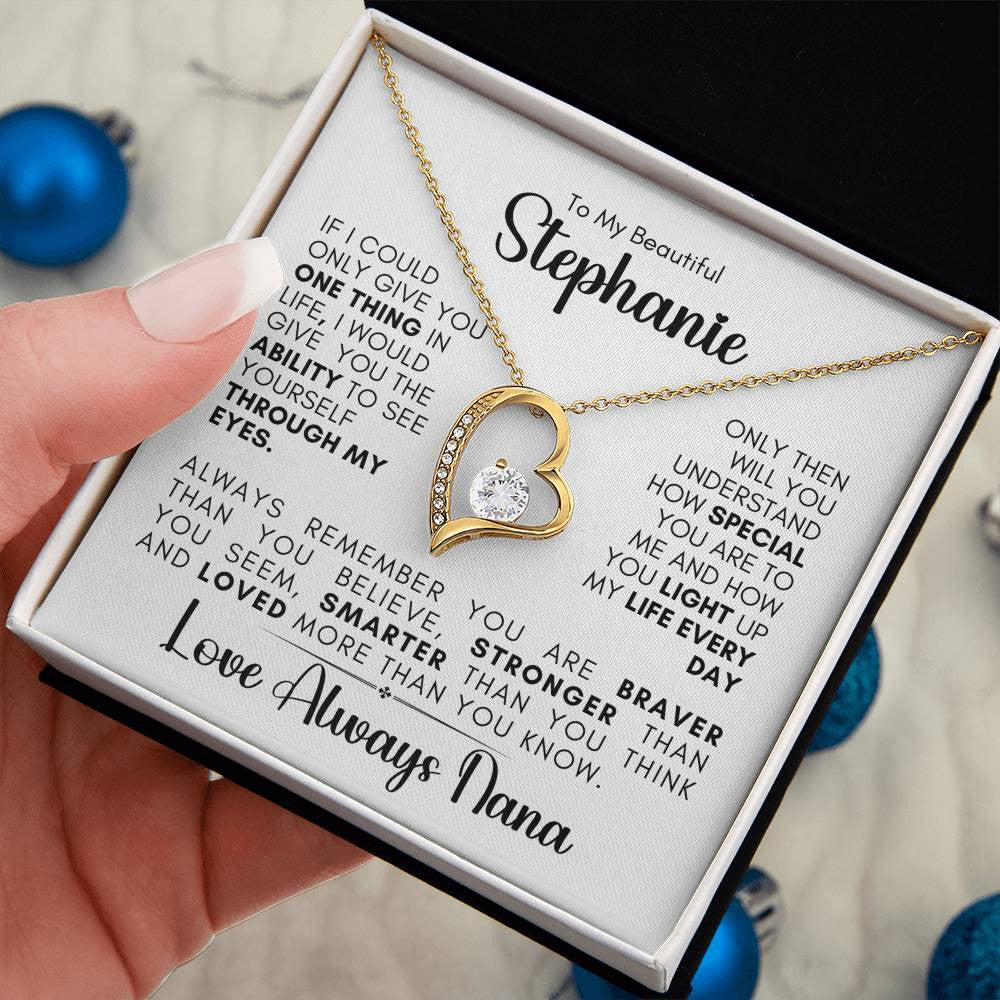 Personalized Message Card | Through My Eyes Forever Love Necklace -1127 C