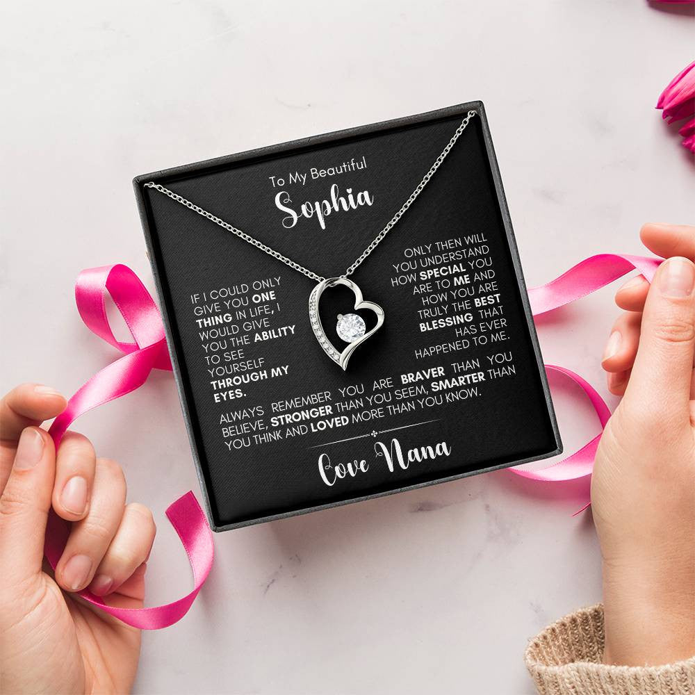 Personalized Message Card If I could Give You Forever Love Necklace