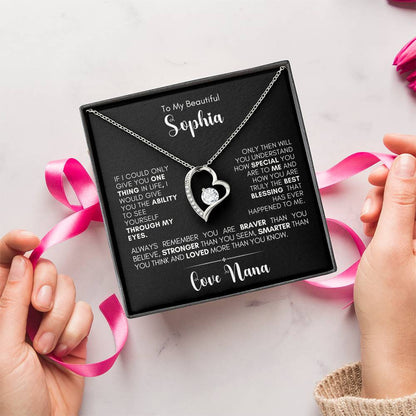 Personalized Message Card If I could Give You Forever Love Necklace