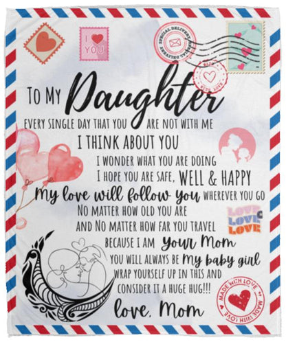 I Think About You Daughter Love Mom Blanket