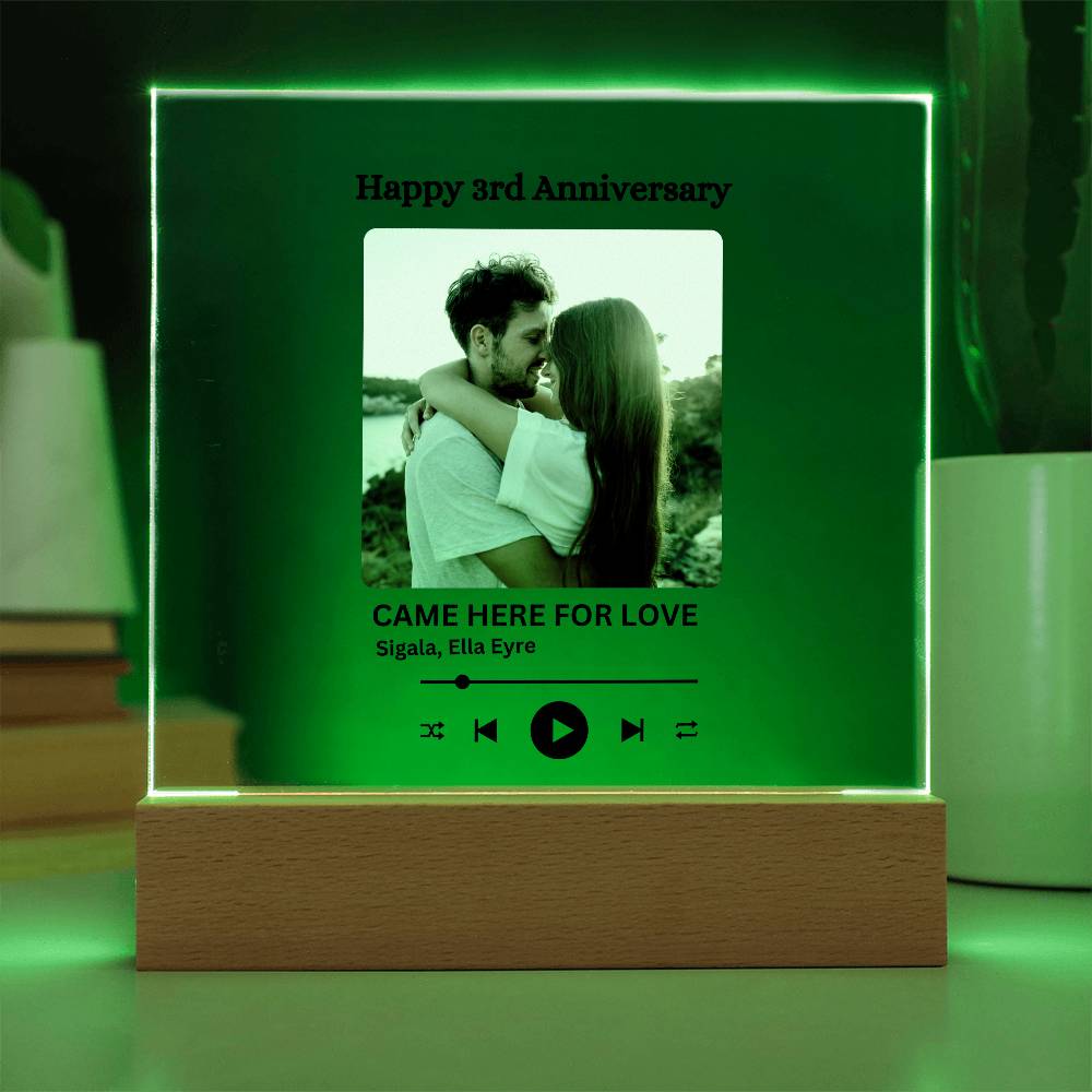 Personalized Couple Favorite Song Acrylic Square Plaque