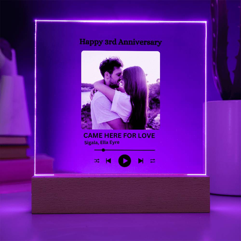 Personalized Couple Favorite Song Acrylic Square Plaque