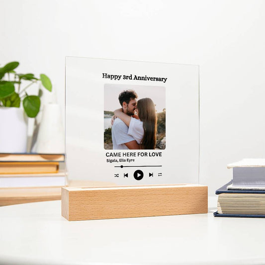 Personalized Couple Favorite Song Acrylic Square Plaque