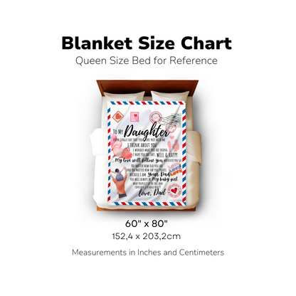 I Think About You Love Dad Daughter Blanket