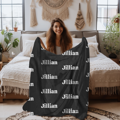 Personalized Name/Text Cozy Plush Fleece Blanket