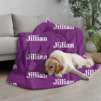 Personalized Name/Text Cozy Plush Fleece Blanket