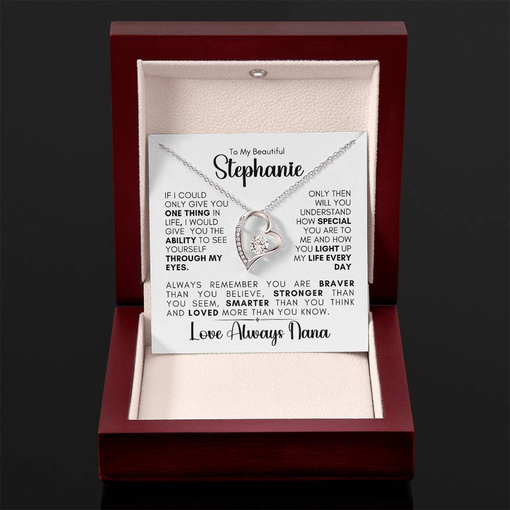 Personalized Message Card | Through My Eyes Forever Love Necklace -1127 C