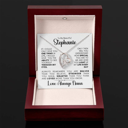 Personalized Message Card | Through My Eyes Forever Love Necklace -1127 C