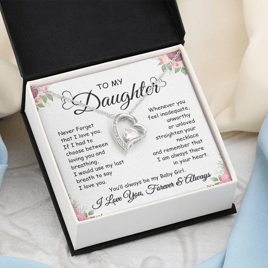 To My Baby Girl | Daughter Forever Love Necklace