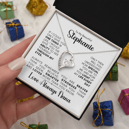 Personalized Message Card | Through My Eyes Forever Love Necklace -1127 C