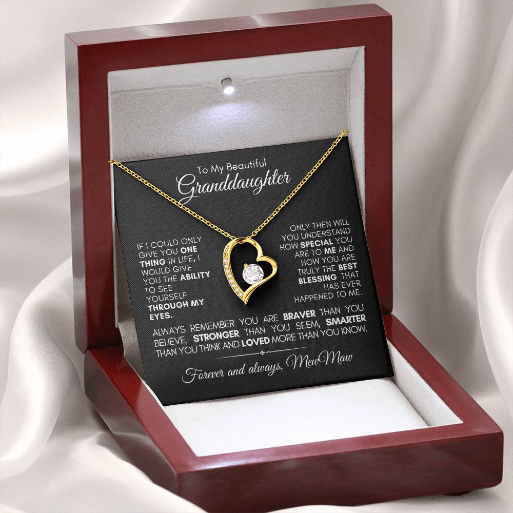 To My Beautiful Granddaughter Forever Love Necklace | Love MewMaw