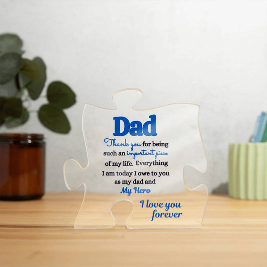 Dad Important Piece And My Hero | Acrylic Puzzle #LGBBLK