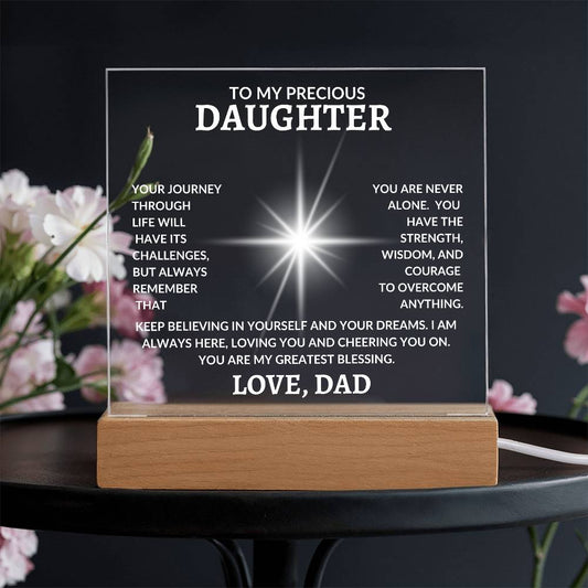 To My Precious Daughter Square Acrylic Plaque | Love Dad