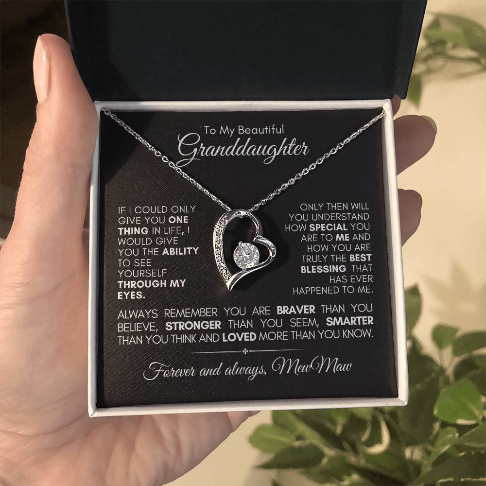 To My Beautiful Granddaughter Forever Love Necklace | Love MewMaw