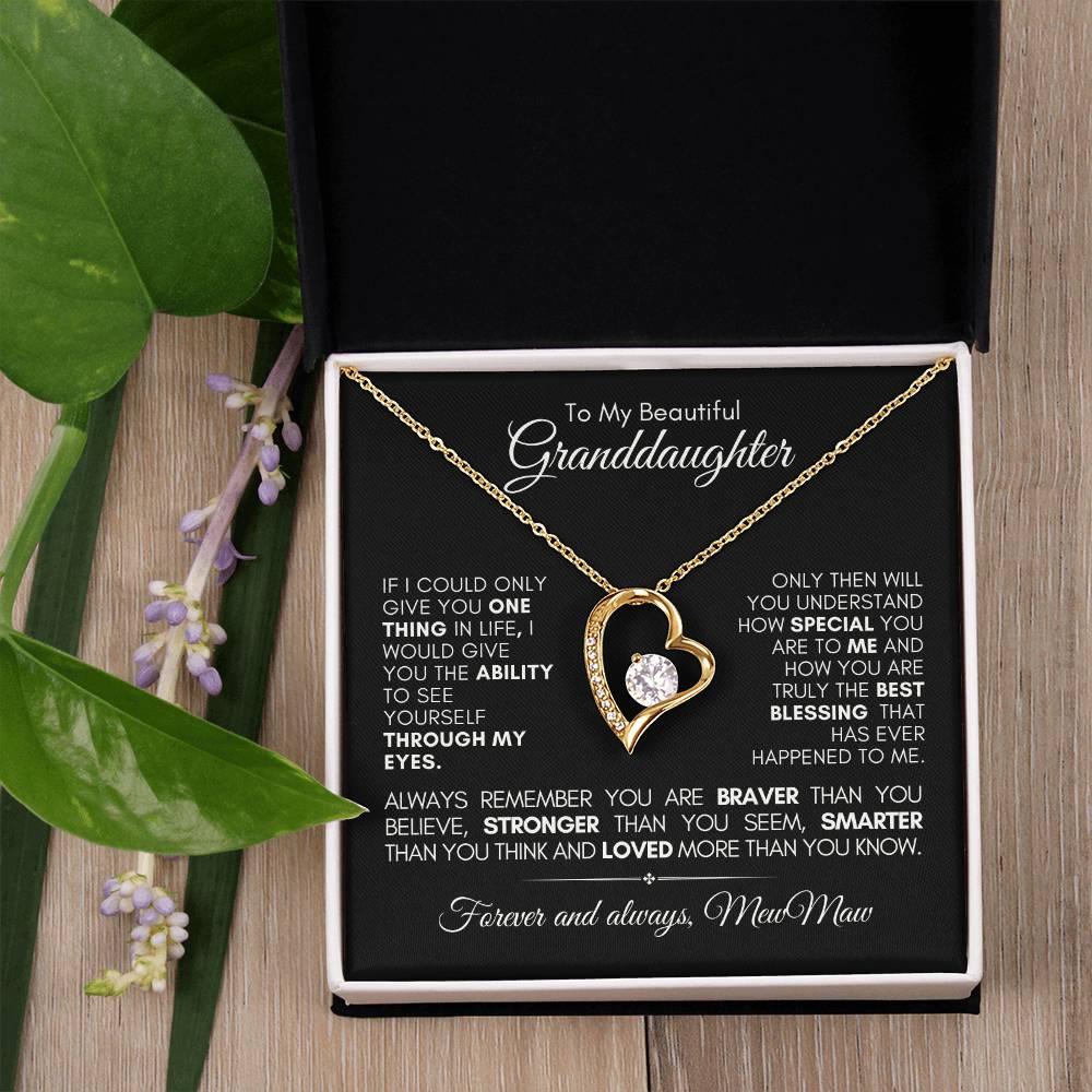 To My Beautiful Granddaughter Forever Love Necklace | Love MewMaw