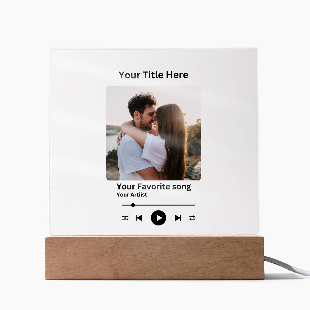 Personalized Couple Favorite Song Acrylic Square Plaque