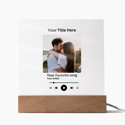 Personalized Couple Favorite Song Acrylic Square Plaque