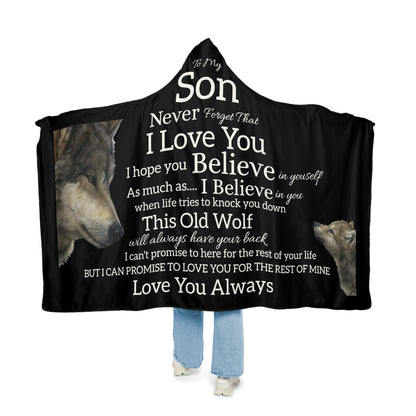 TO MY SON NEVER FORGET SNUGGLE BLANKET - BLACK