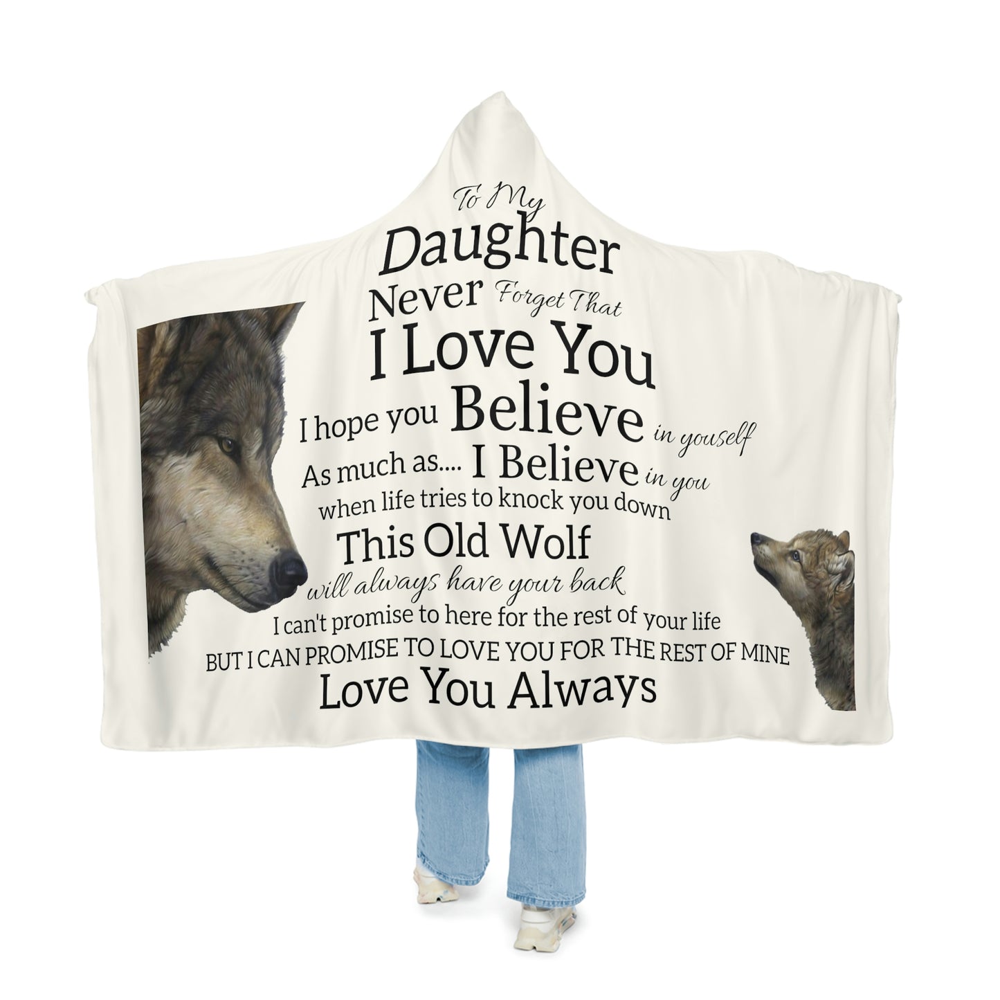 TO MY DAUGHTER NEVER FORGET SNUGGLE BLANKET - WHITE