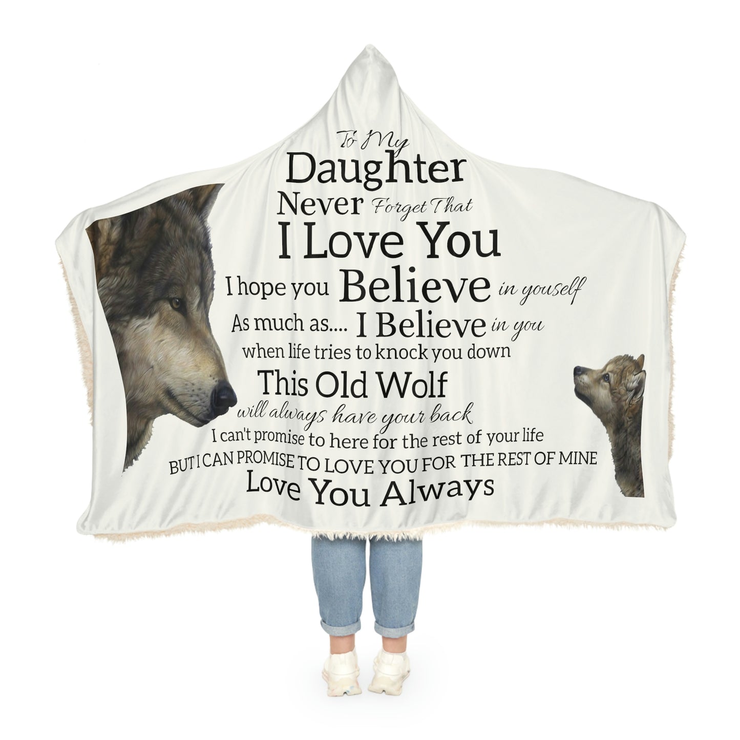 TO MY DAUGHTER NEVER FORGET SNUGGLE BLANKET - WHITE