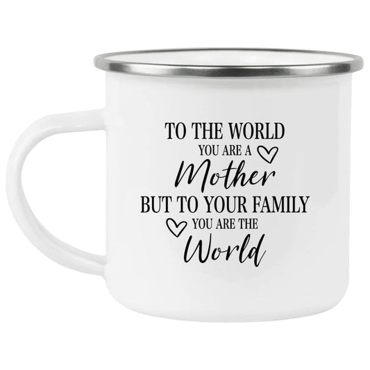 To The World Enamel Camping Mug