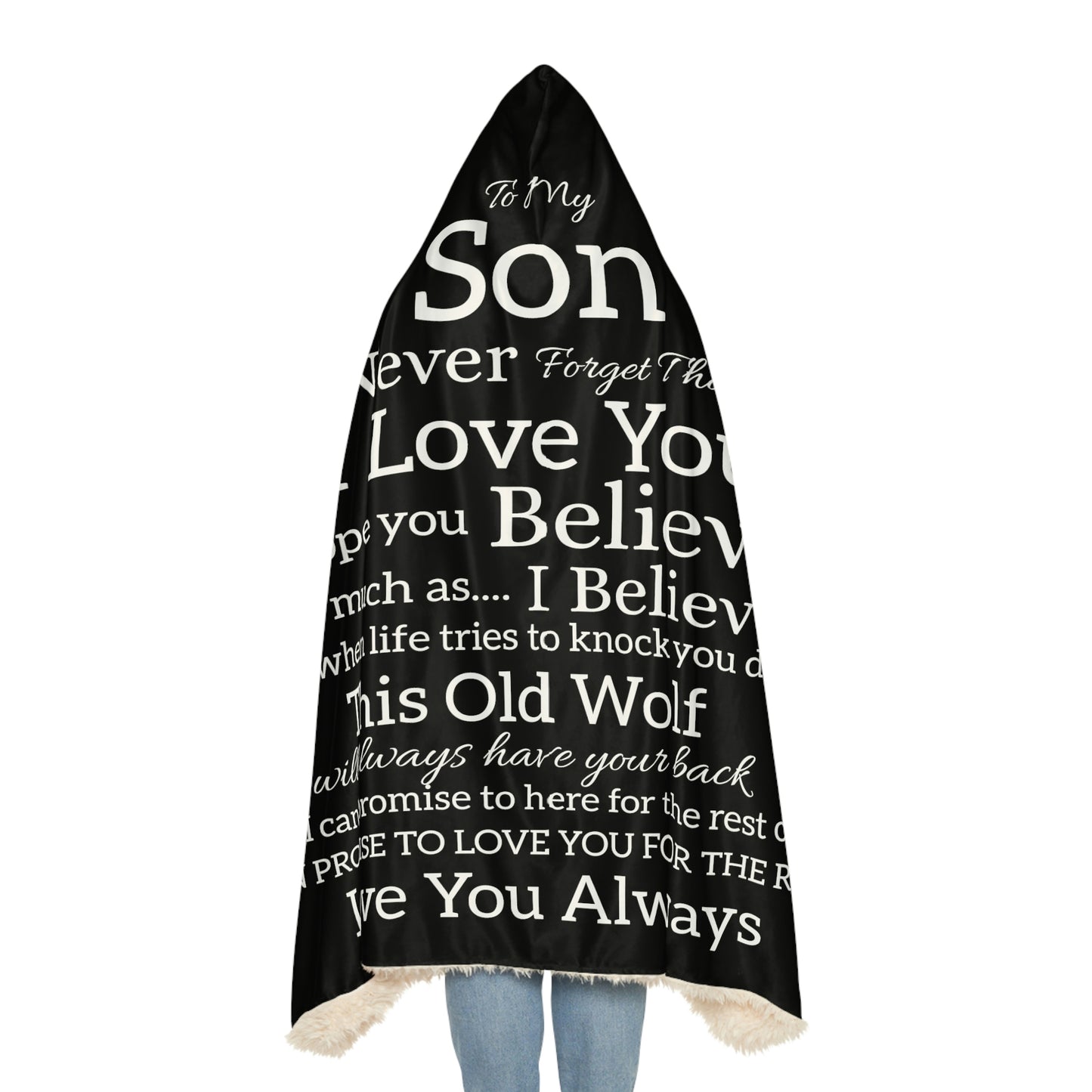 TO MY SON NEVER FORGET SNUGGLE BLANKET - BLACK