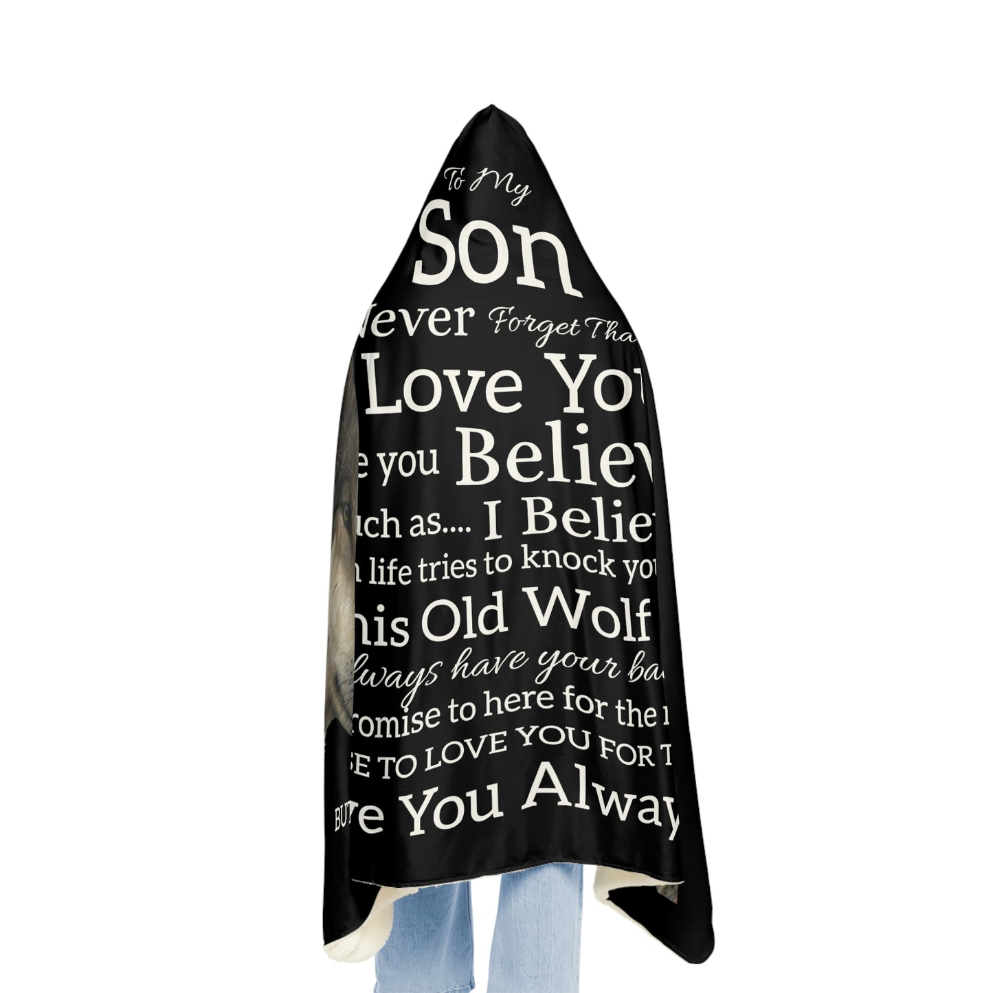 TO MY SON NEVER FORGET SNUGGLE BLANKET - BLACK