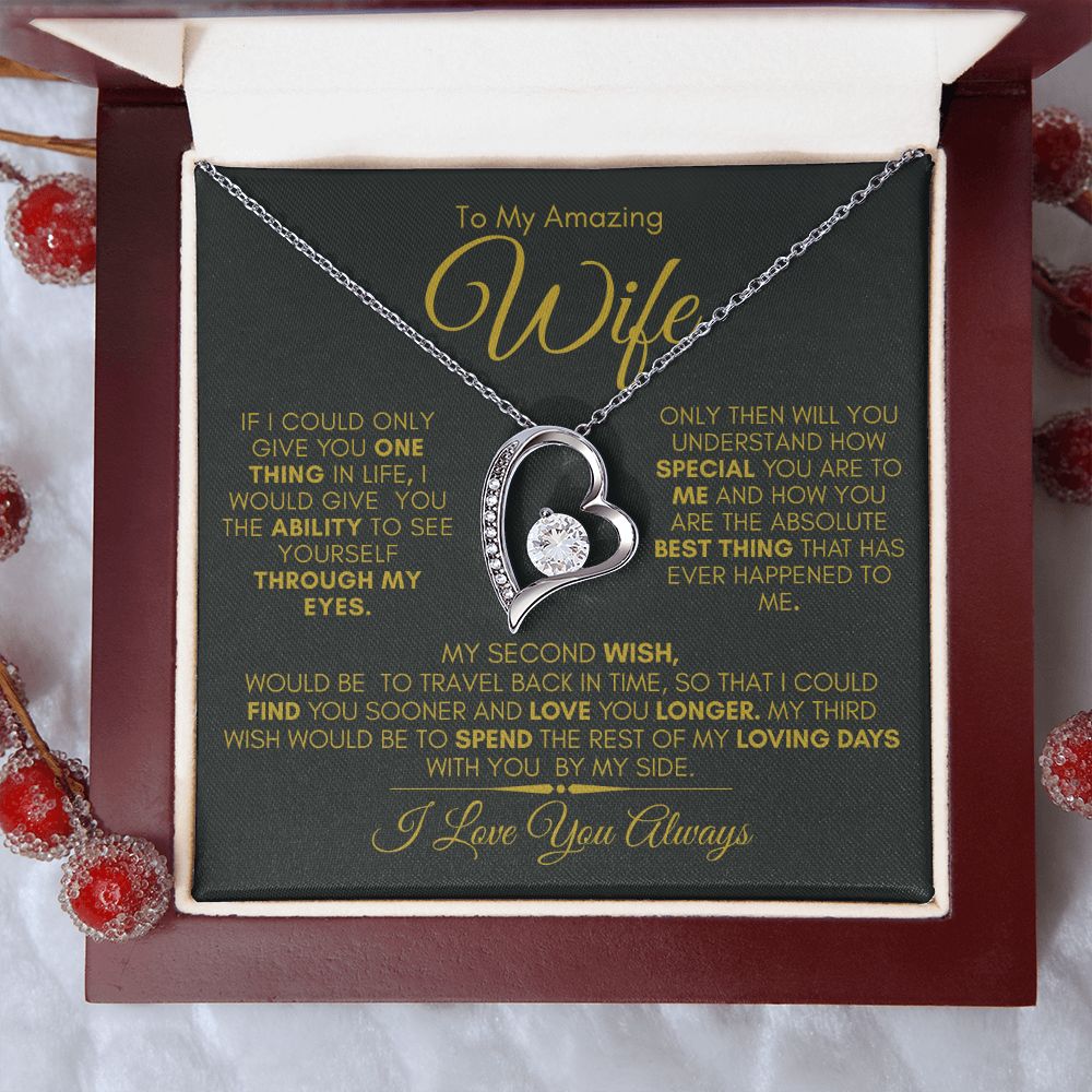 TO MY AMAZING WIFE FOREVER LOVE NECKLACE #LG_SH_WF_BLK_GLD