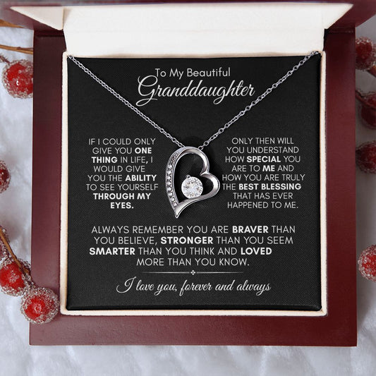 TO MY BEAUTIFUL GRANDDAUGHTER  FOREVER LOVE NECKLACE #LG