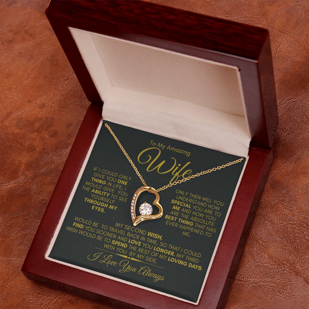 TO MY AMAZING WIFE FOREVER LOVE NECKLACE #LG_SH_WF_BLK_GLD