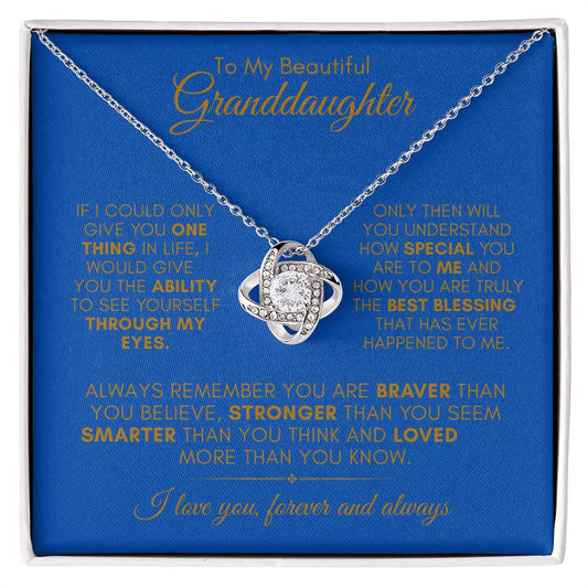 TO MY BEAUTIFUL GRANDDAUGHTER LOVE NECKLACE #LG_BLU_GLD_LK