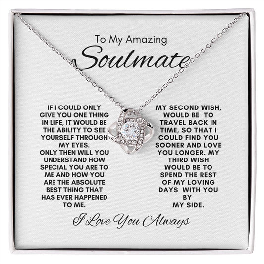 TO MY AMAZING SOULMATE LOVE KNOT NECKLACE #LG_AM_SM_WHT_BLK_LK
