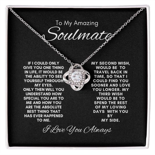 TO MY AMAZING SOULMATE LOVE KNOT NECKLACE #LG_AM_SM_BLK_WHT_LK
