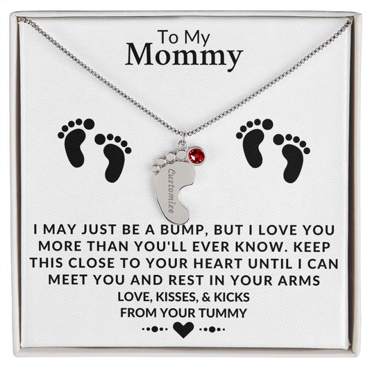 TO MY MOMMY MAY JUST BE A BUMP BABY FEET NECKACE | PR04323
