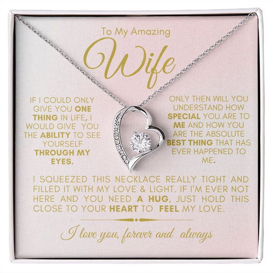 TO MY AMAZING WIFE FOREVER LOVE NECKLACE #LG_AM_WF_PNK_GOLD