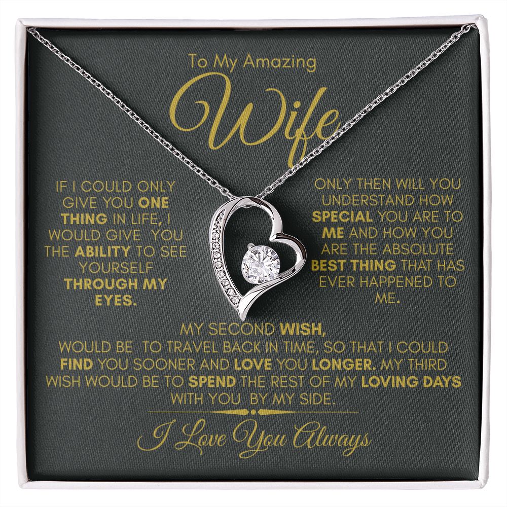 TO MY AMAZING WIFE FOREVER LOVE NECKLACE #LG_SH_WF_BLK_GLD