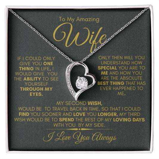 TO MY AMAZING WIFE FOREVER LOVE NECKLACE #LG_SH_WF_BLK_GLD
