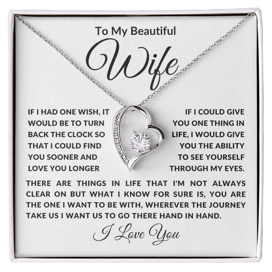 TO MY BEAUTIFUL WIFE FOREVER NECKLACE #LG B_W_WHT_FL