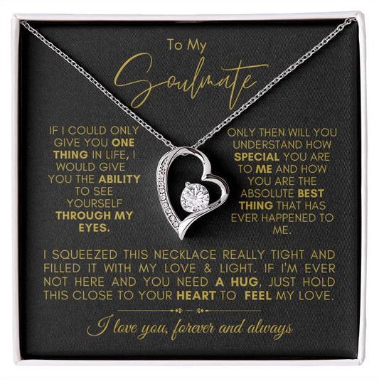TO MY SOULMATE FOREVER LOVE NECKLACE #LG_SM_BLK_GLD_FL